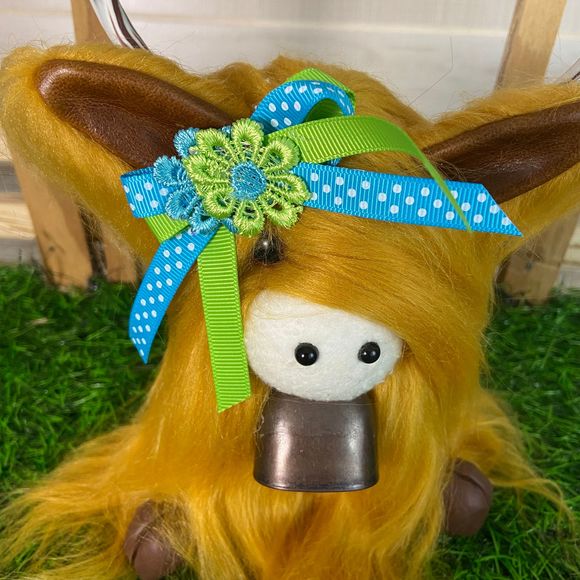 🚫SOLD🚫 Highland Coo Cow Gnome Scottish Handmade Decor Farmhouse Polka Dot Daisy - Picture 3 of 11
